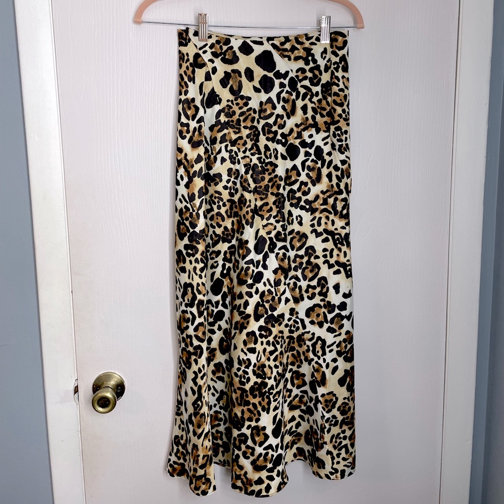 Animal Print Midi Skirt from Stockholm Atelier (Sz 2)